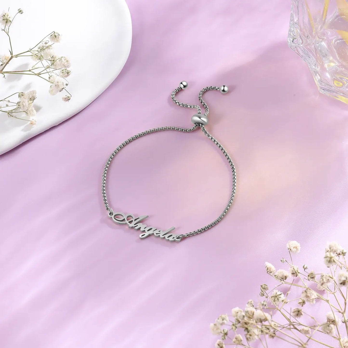 Personalised Name Bracelet Silver/Gold/Rose Gold, Custom Name Bracelet for Women