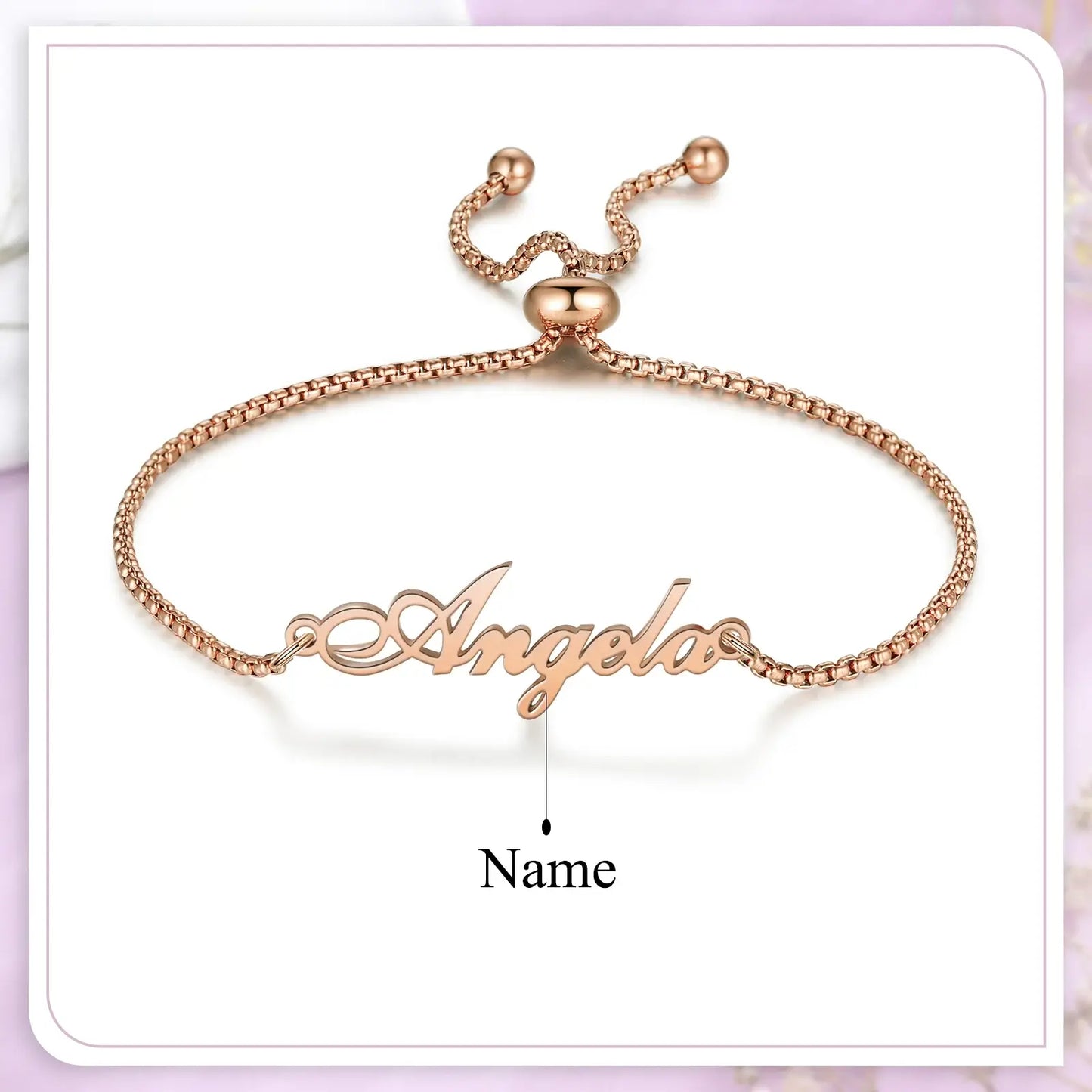 Personalised Name Bracelet Silver/Gold/Rose Gold, Custom Name Bracelet for Women