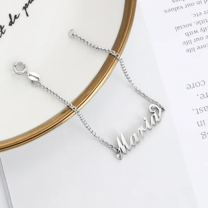 Personalised Name Bracelet Sterling Silver/Gold/Rose Gold, Custom Name Jewellery, Name Gift for Women