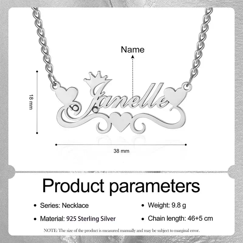 Personalised Name Necklace for Women, Personalised Name Jewellery for Her, Custom Name Necklace Sterling Silver