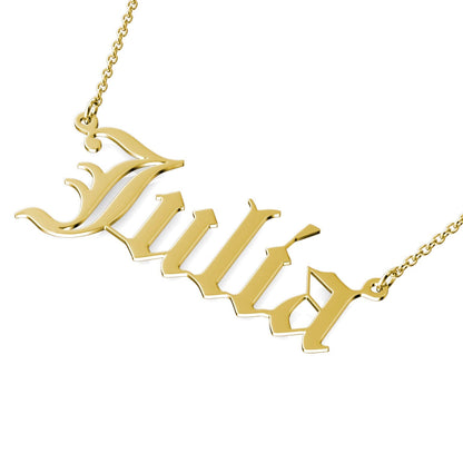 Old English Name Necklace