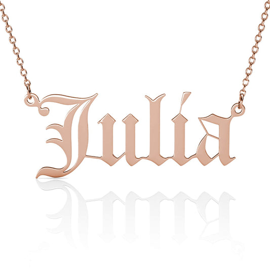 Old English Name Necklace