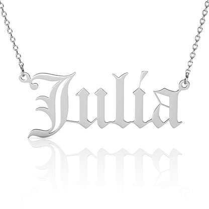 Old English Name Necklace