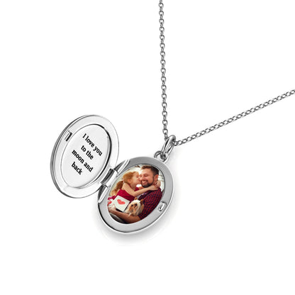 Photo Locket Necklace with Picture Inside - Silver