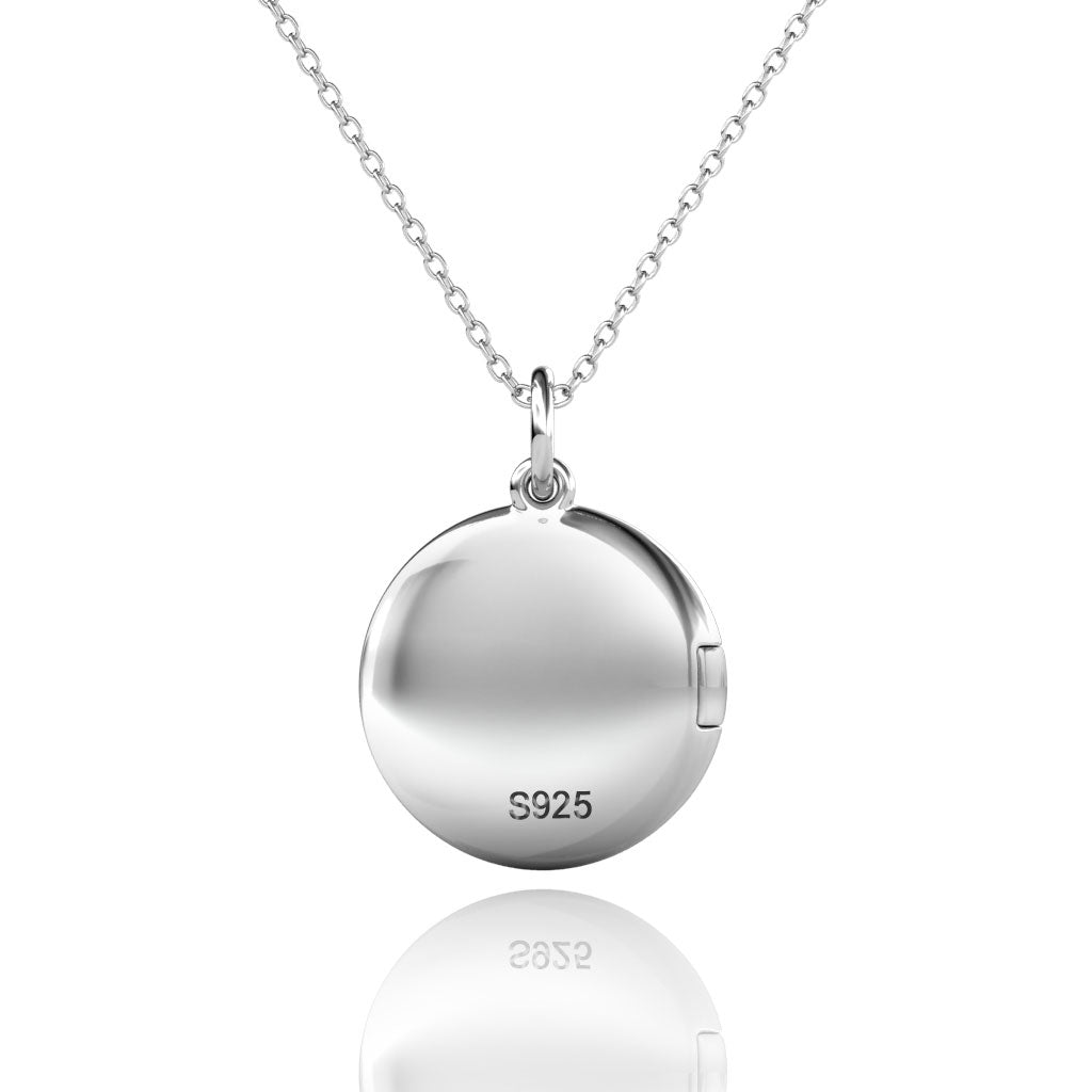 Photo Locket Necklace with Picture Inside - Silver