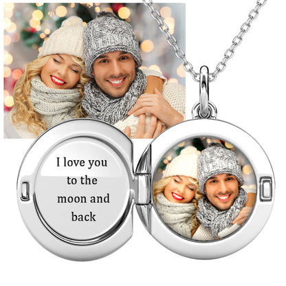 Photo Locket Necklace with Picture Inside - Silver