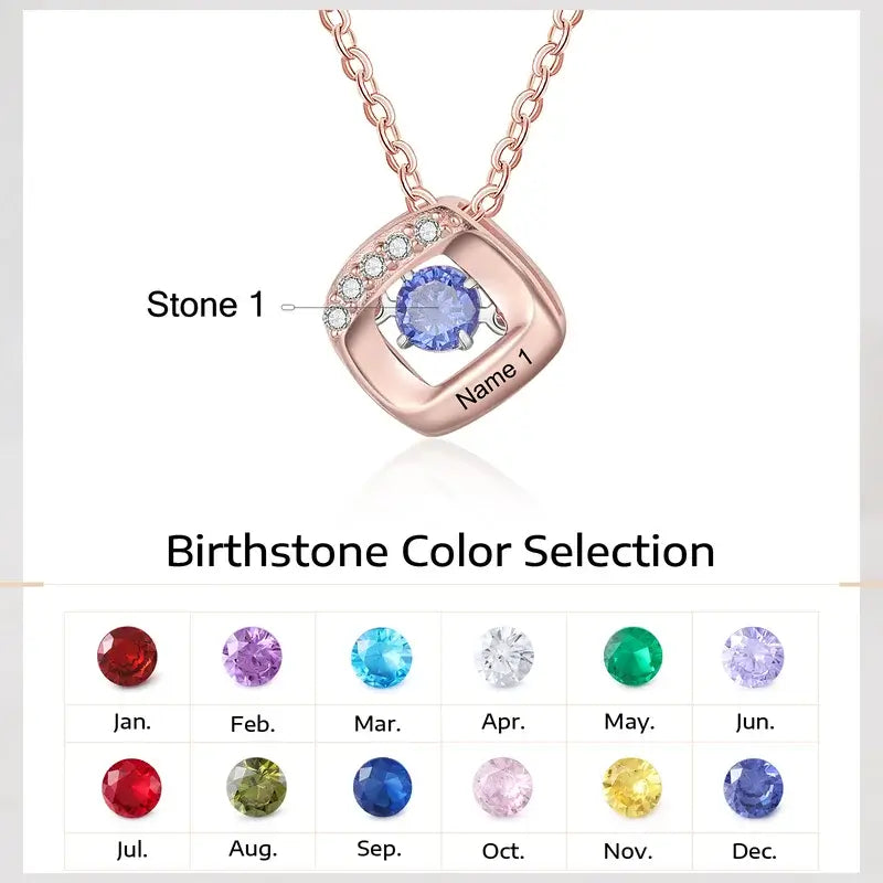 Birthstone Pendant for Mom, Mom Necklace for Mother's Day, Mother's Necklace with Children's Birthstone and Names, Custom Name Necklace, Mother's Day Gift