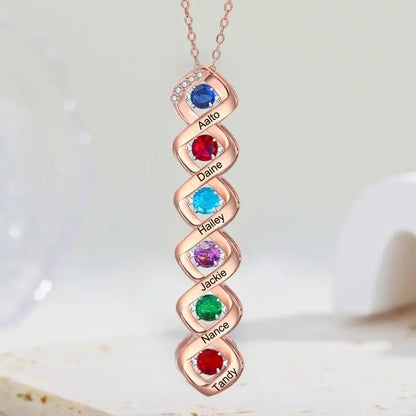 Birthstone Pendant for Mom, Mom Necklace for Mother's Day, Mother's Necklace with Children's Birthstone and Names, Custom Name Necklace, Mother's Day Gift