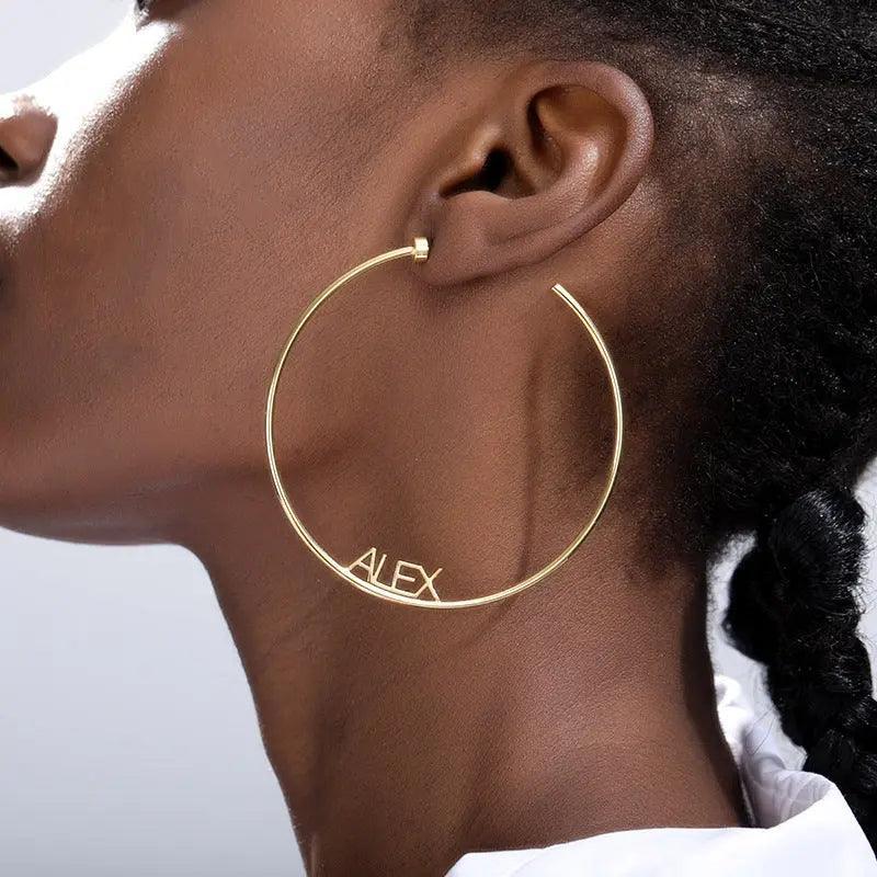 Personalized Name Hoop Earrings