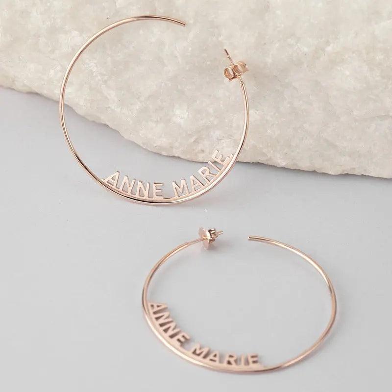 Personalized Name Hoop Earrings