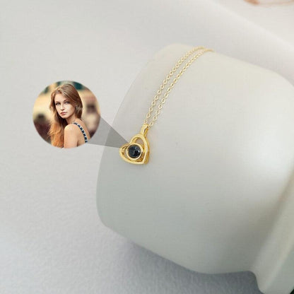 Personalized Photo Projection Necklace Heart With Picture Inside