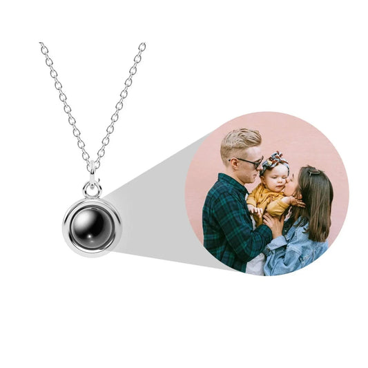 Personalized Picture Necklace Round With Picture Inside