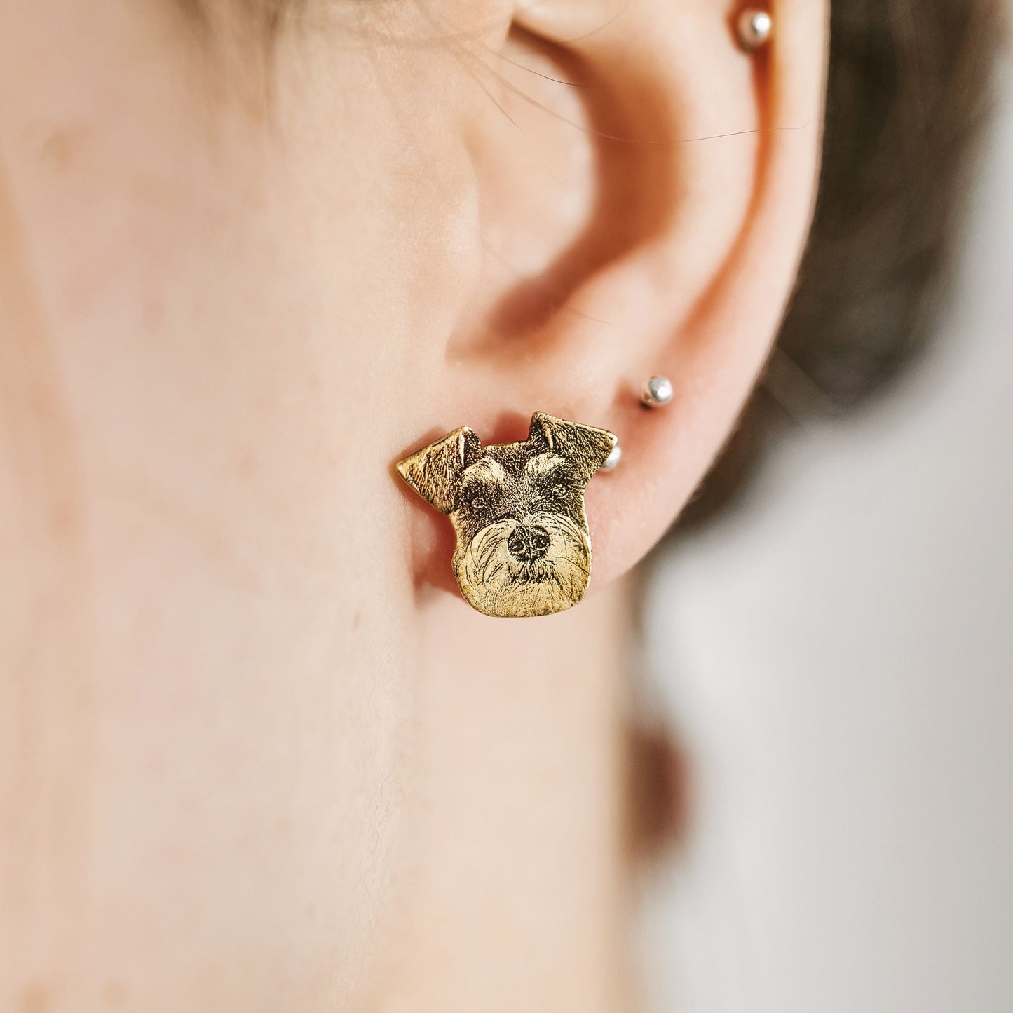 Pet face silhouette earrings