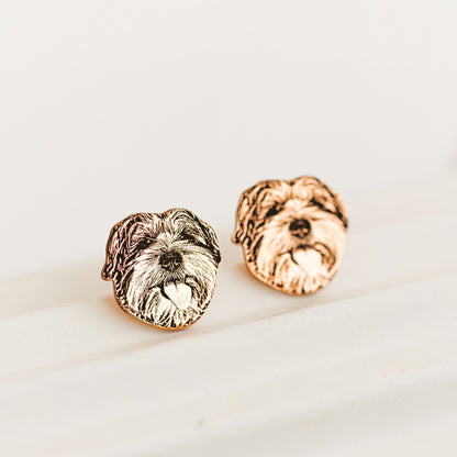 Pet face silhouette earrings