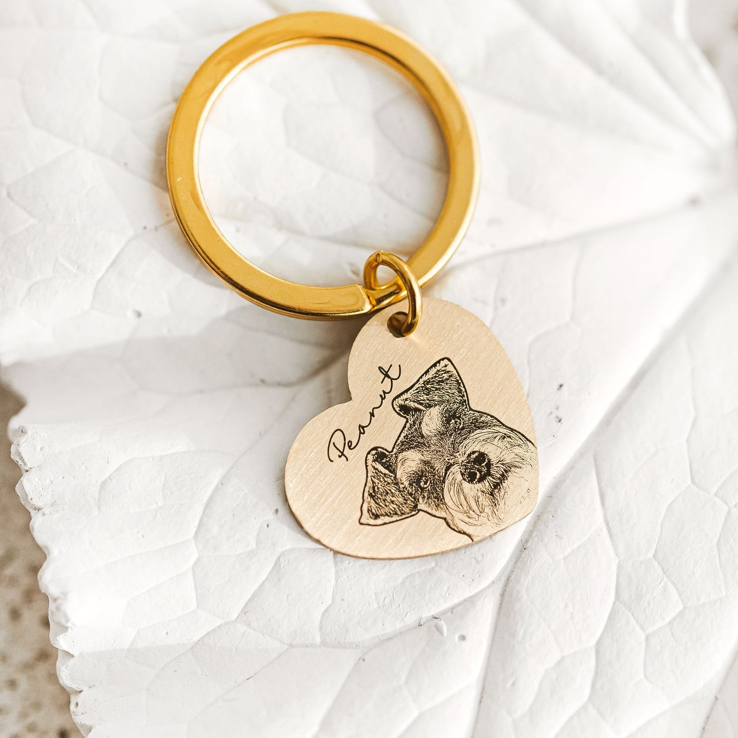 Pet Photo Heart Keychain