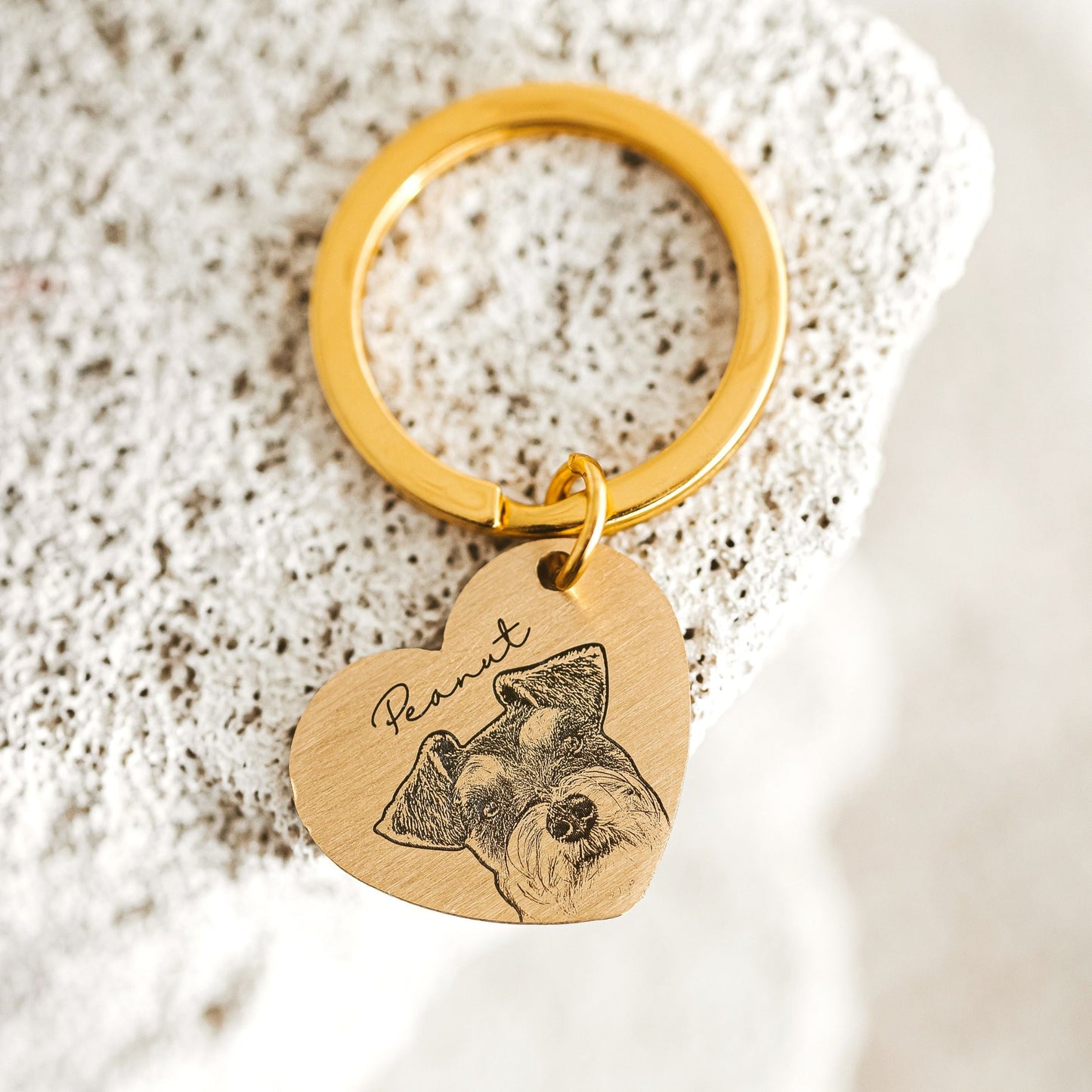 Pet Photo Heart Keychain