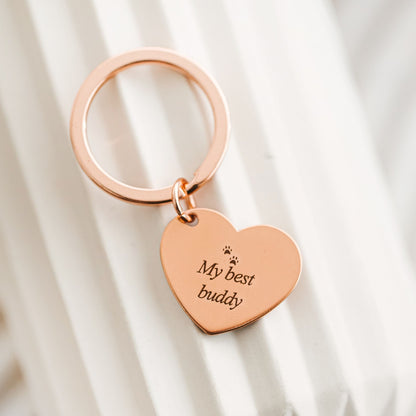 Pet Photo Heart Keychain