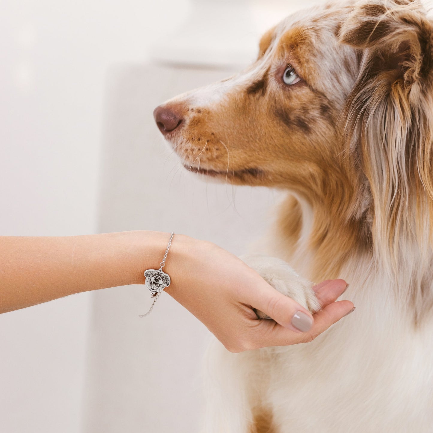 Pet silhouette photo bracelet