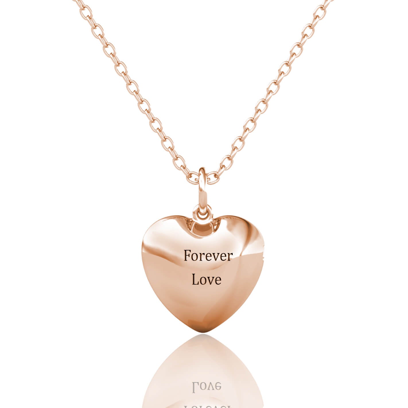 Heart Photo Locket Necklace with Picture Inside - Rose Gold