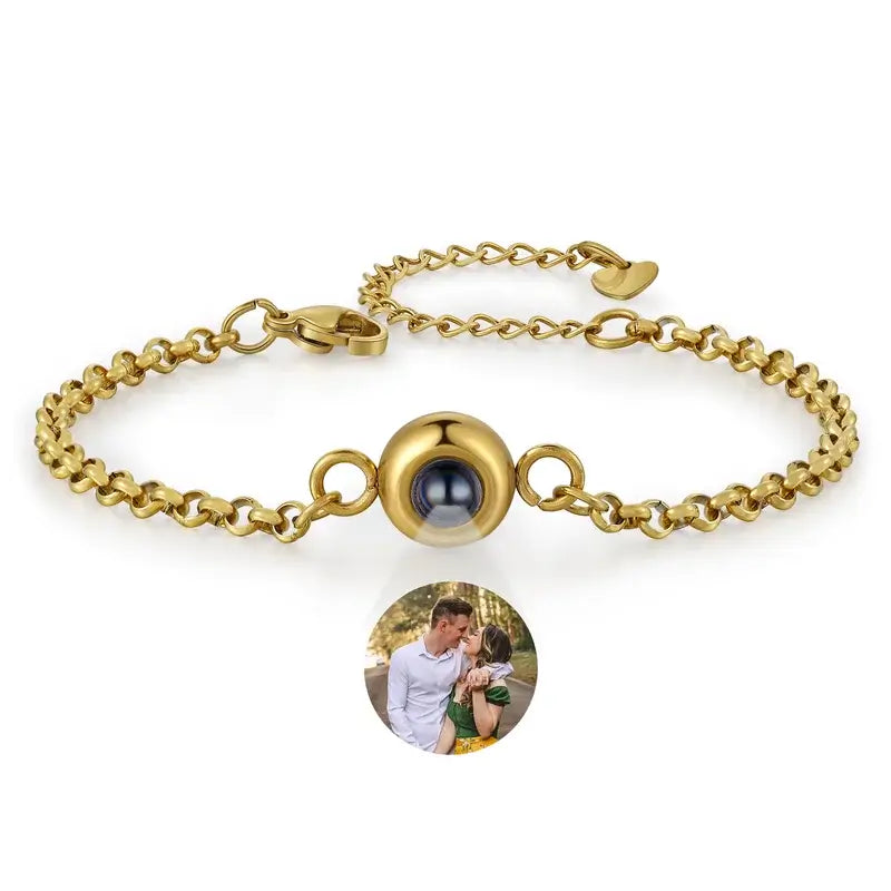 Personalized Photo Projection Bracelet with Picture Inside | Three Colours