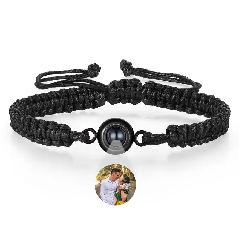 Photo Projection Braided Bracelet | Bracelet with Picture Inside | 4 Colors