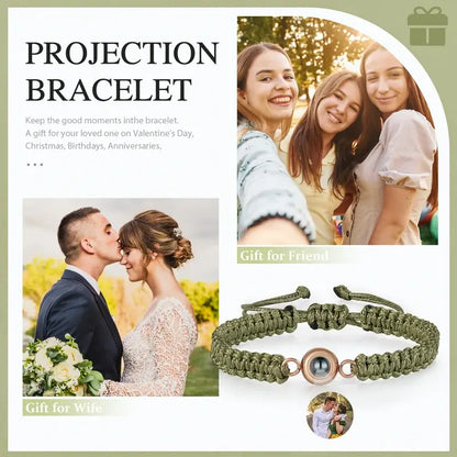 Photo Projection Braided Bracelet | Bracelet with Picture Inside | 4 Colors