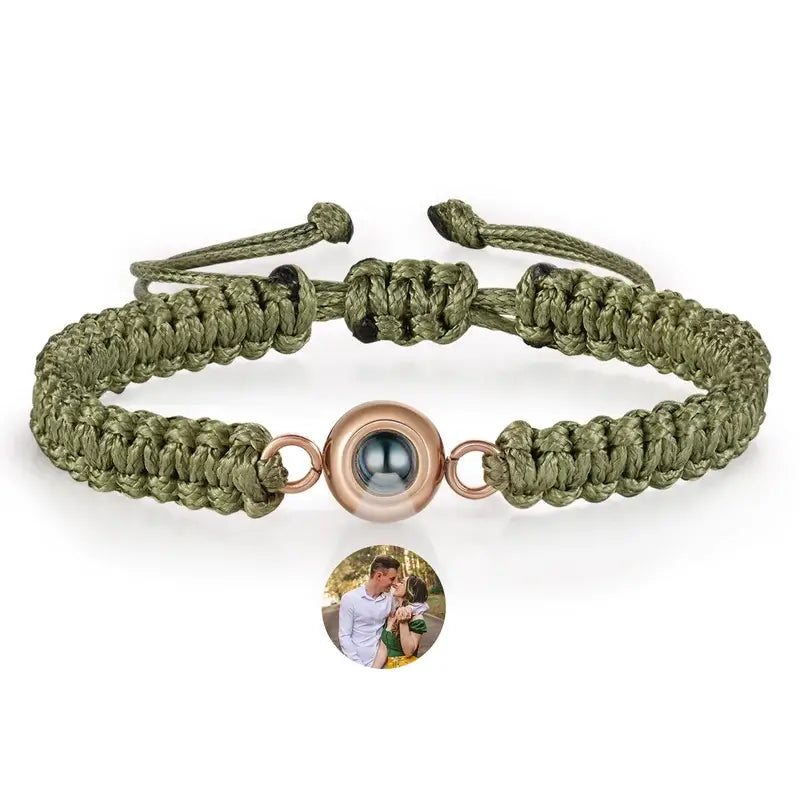 Photo Projection Braided Bracelet | Bracelet with Picture Inside | 4 Colors