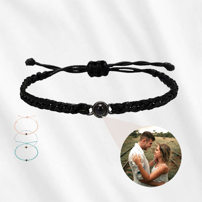 Minimal Circle Photo Projection Bracelet with Picture Inside