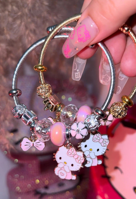 Pink Kitty Charm Bracelet