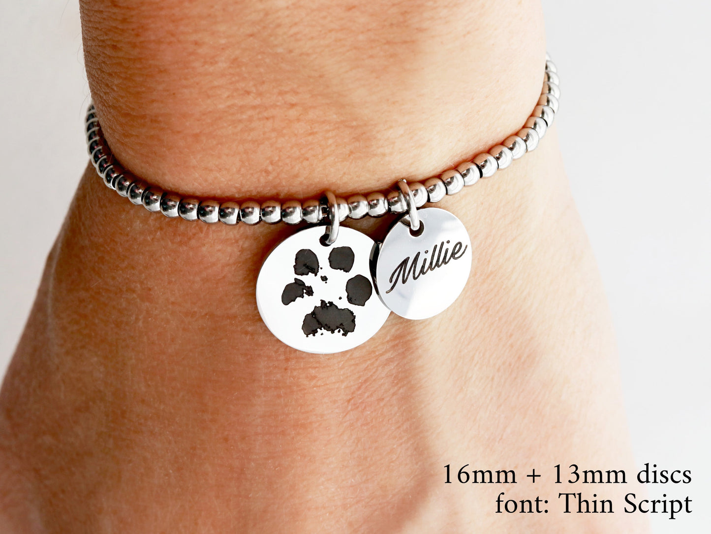 Actual Paw Print Beaded Bracelet