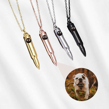 Photo Projection Necklace for Men Bullet Projection Jewelry