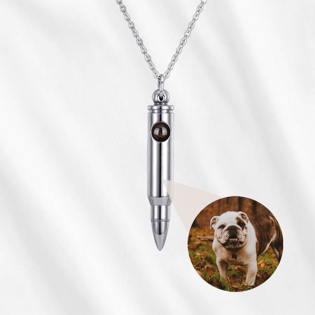 Photo Projection Necklace for Men Bullet Projection Jewelry