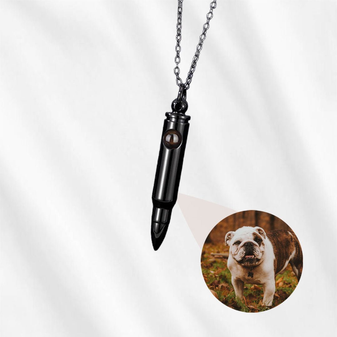 Photo Projection Necklace for Men Bullet Projection Jewelry