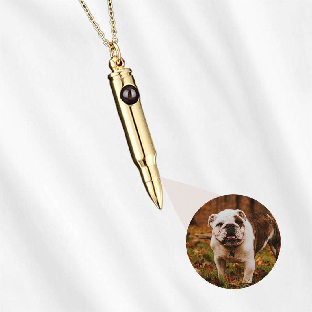 Photo Projection Necklace for Men Bullet Projection Jewelry