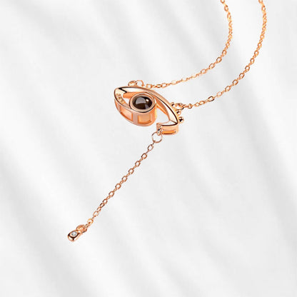 Magnified Picture Necklace Eye Shape Projection - Customodish