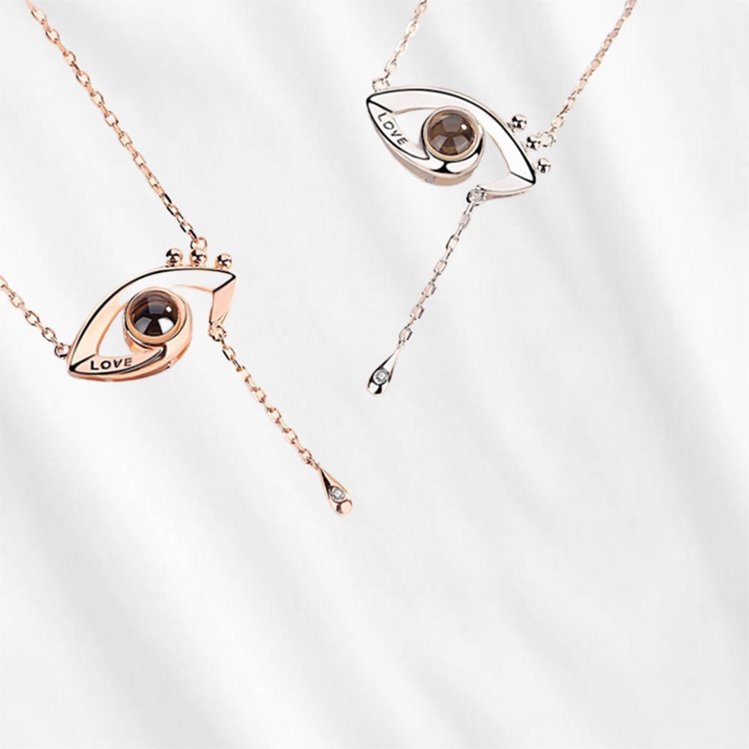 Magnified Picture Necklace Eye Shape Projection - Customodish