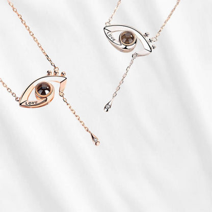 Magnified Picture Necklace Eye Shape Projection - Customodish