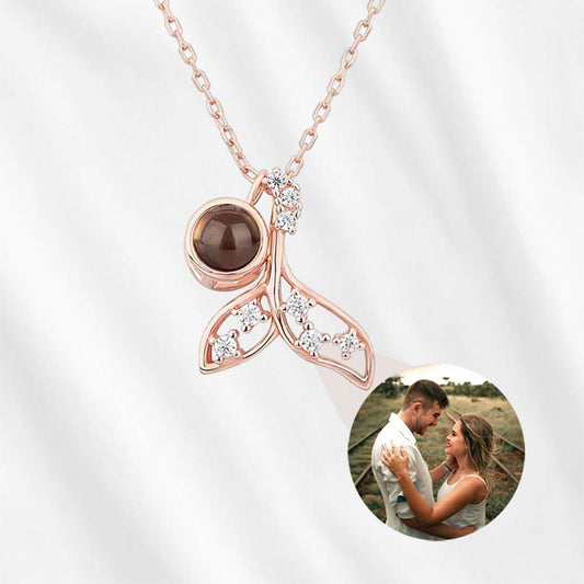 Photo Projection Necklace Fishtail Necklace with Photo Inside