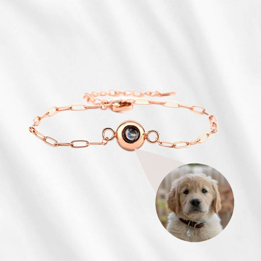 Photo Projection Bracelet Paperclip Chain Personalized Circle Bracelet