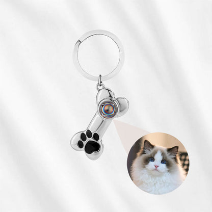 Pet Photo Projection Keyring Sterling Silver