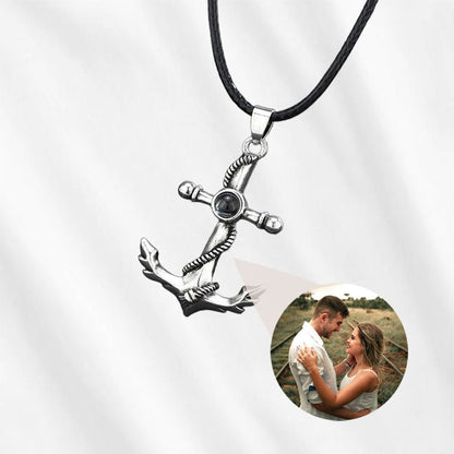 Projection Necklace for Men Anchor Pendant