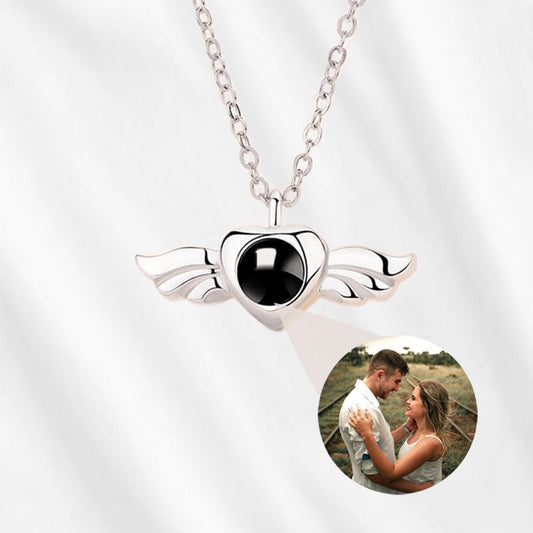 Photo Projection Necklace Angel Wings - Customodish