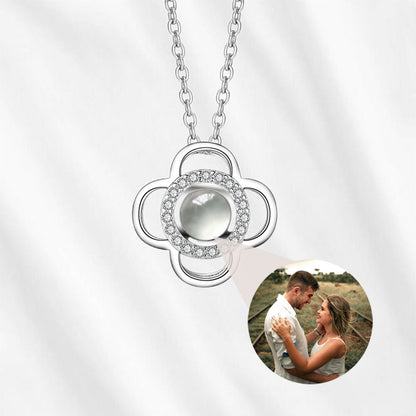 Photo Projection Necklace Four Leaf Clover - Customodish