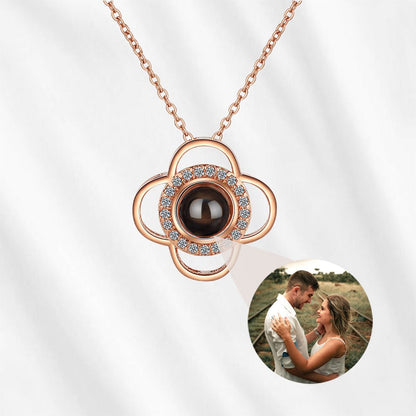 Photo Projection Necklace Four Leaf Clover - Customodish