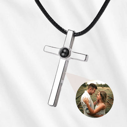 Cross Projection Necklace Couple Set for Her for Him - Customodish