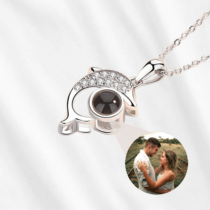 Necklace with Picture on it Fish Photo Projection