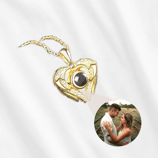 Gold Projection Necklace for Men with Picture Inside TikTok