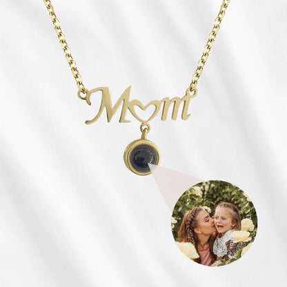 Mom Necklace that Projects Custom Picture Projection - Customodish