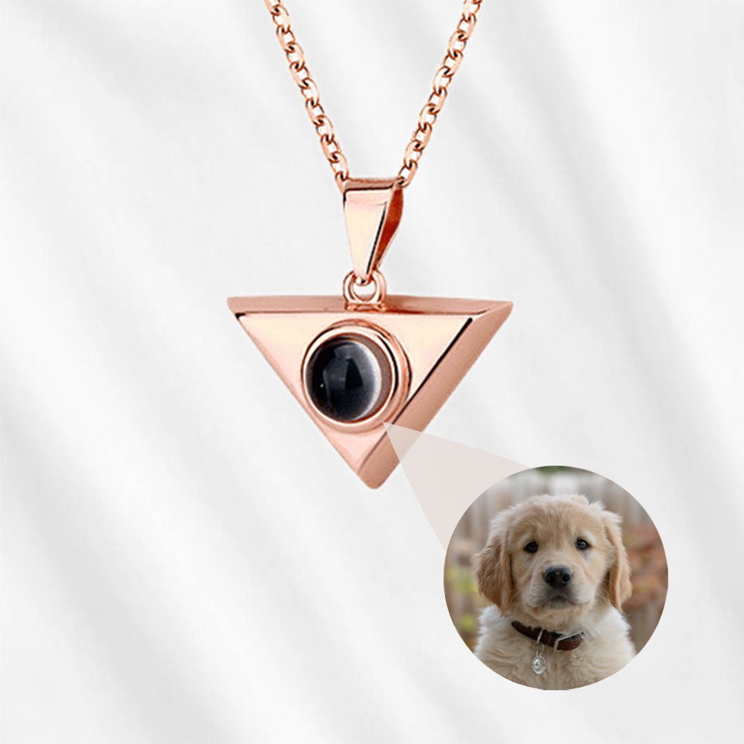 Photo Projection Necklace Triangle Magnified Picture Necklace