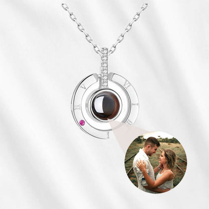 Projection Necklace Round Pendant with Picture Inside